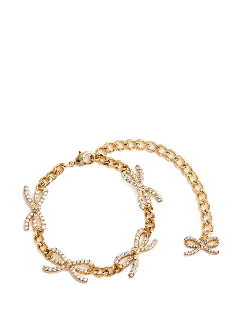 Bracciale a catena con cristalli in oro Self-portrait - donna 