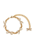 Bracciale a catena con cristalli in oro Self-portrait - donna 