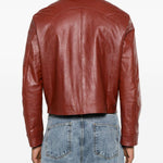 Giacca in pelle leota in rosso Second layer - uomo 