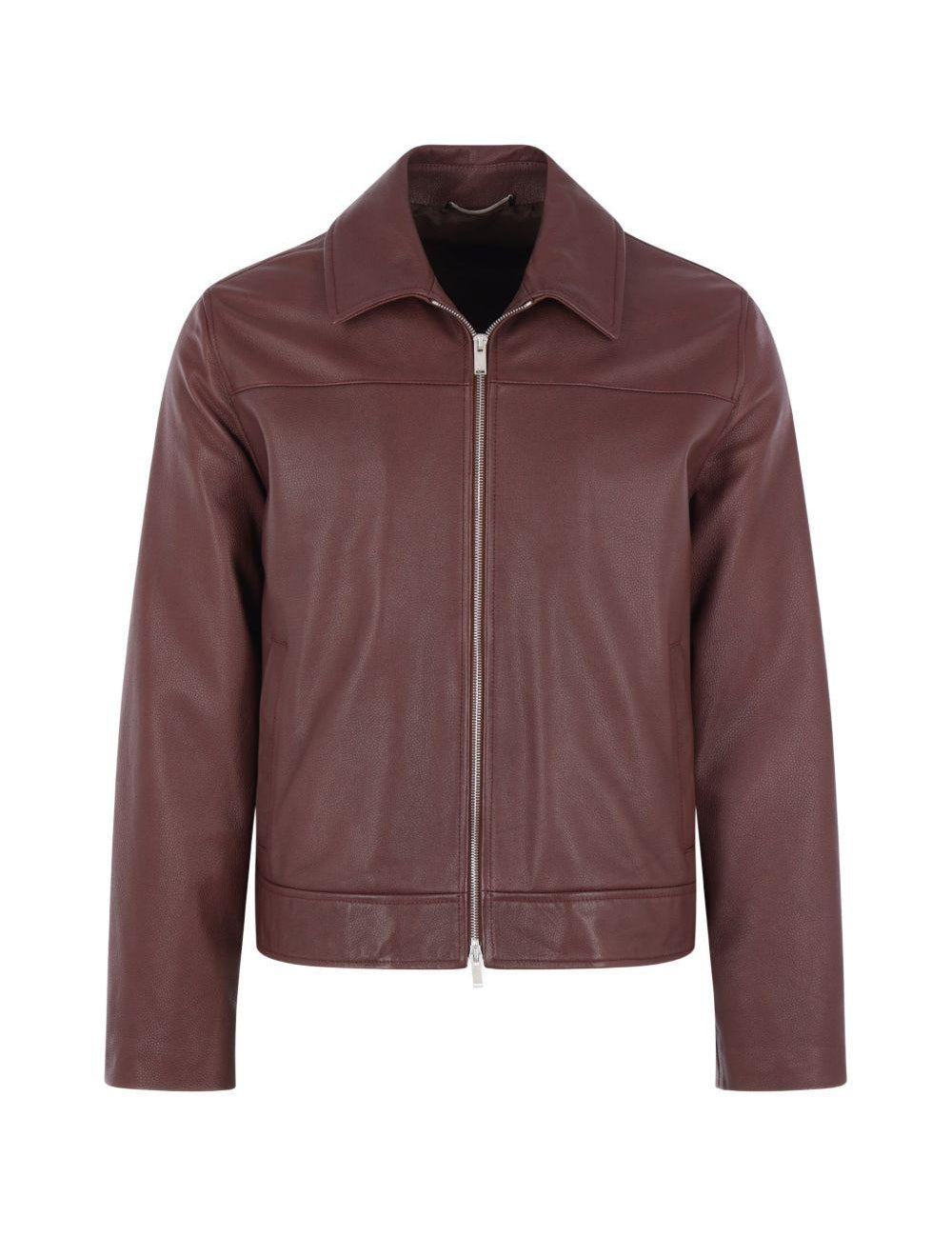 Giacca in pelle in marrone Lardini - uomo 