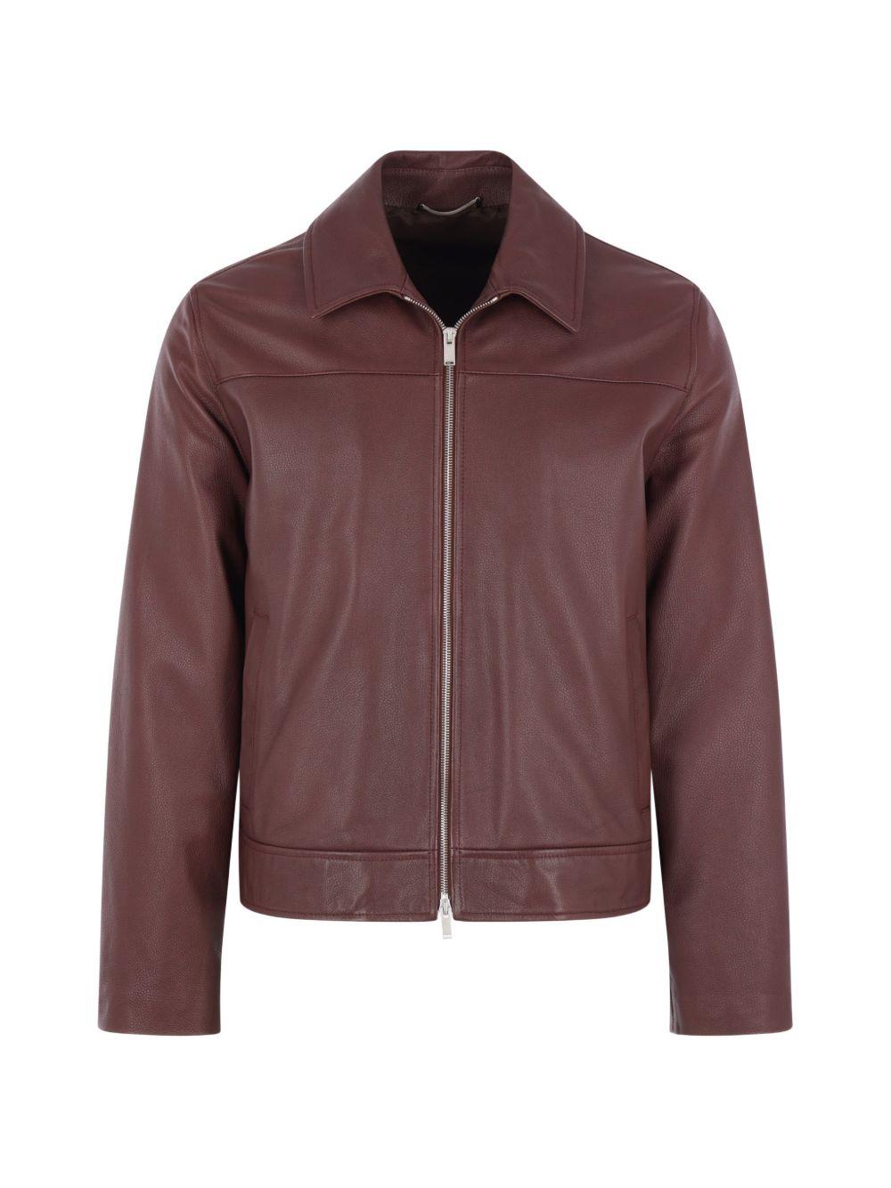 Giacca in pelle in marrone Lardini - uomo 