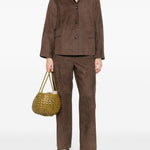 Pantaloni in pelle scamosciata in marrone 'S Max Mara - donna 