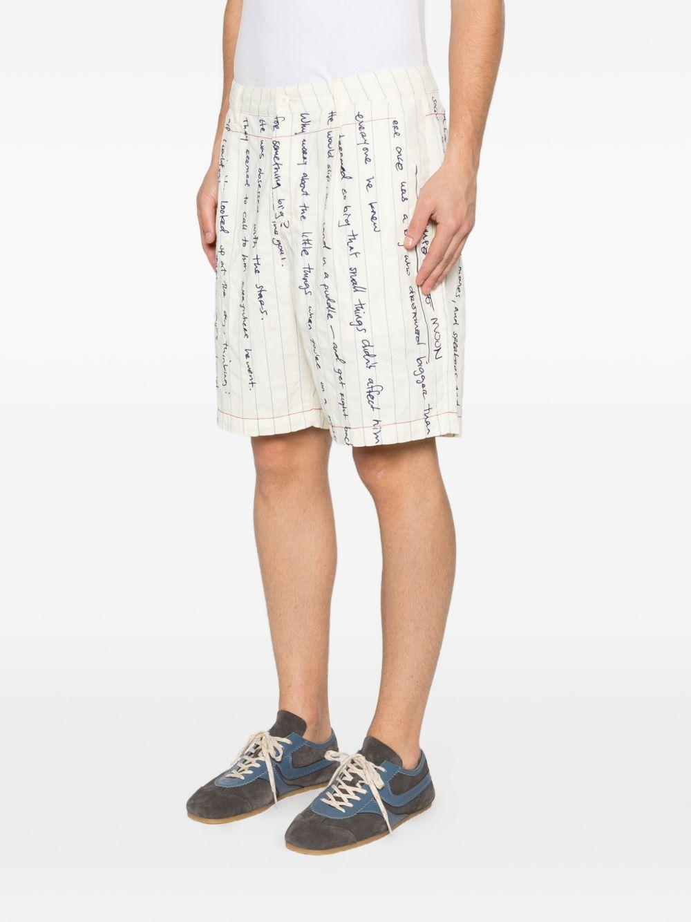 Pantaloncini a righe in bianco Kidsuper - uomo 