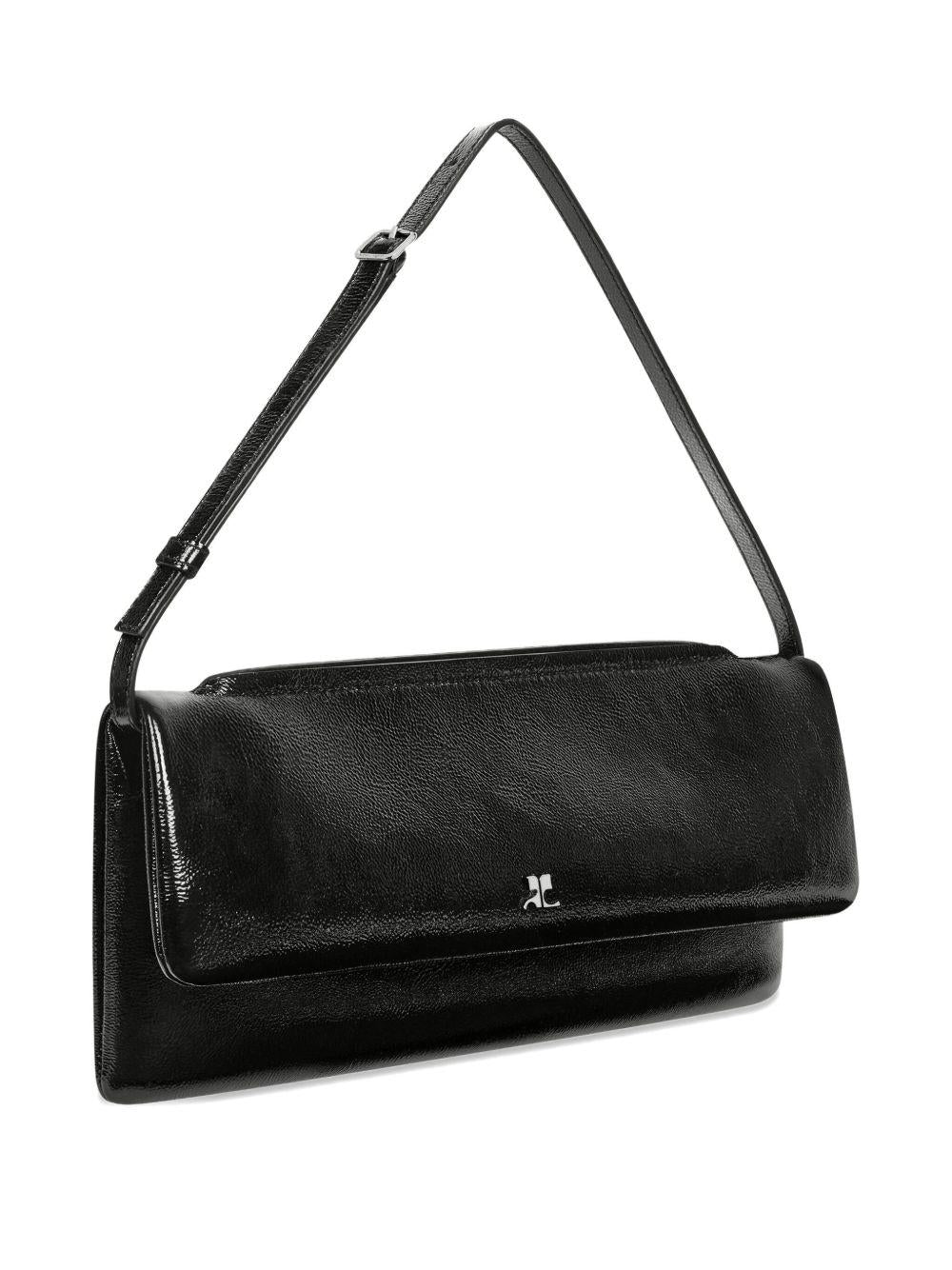 Borsa a spalla in pelle Naplack in nero COURRÈGES - donna 