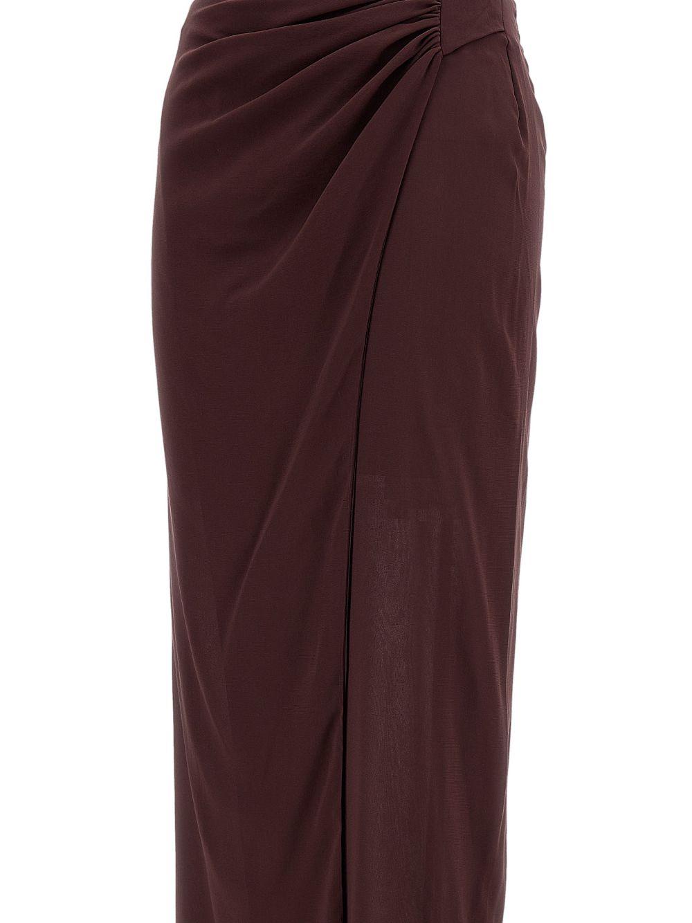 Gonna Phoebe con arricciatura in marrone the andamane - donna 
