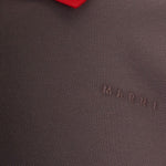 Polo con colletto a contrasto in marrone e rosso 