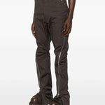 Pantaloni con zip in marrone Rick owens - uomo 