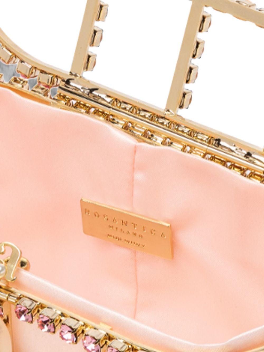 Borsa a mano con cristalli e perle holli in rosa Rosantica - donna 