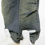 Jeans con pieghe in blu Pdf - uomo 