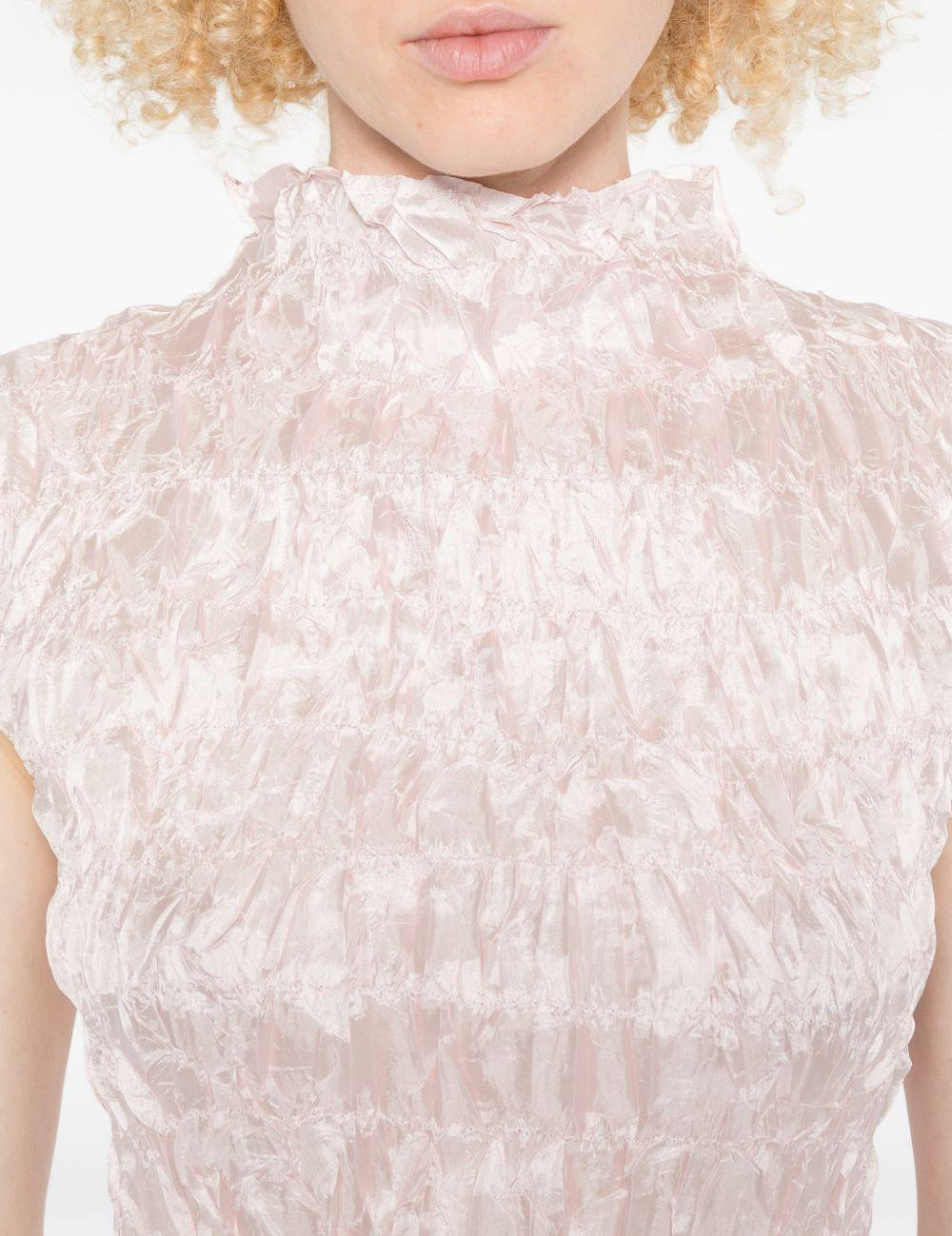 Abito corto con ruches in rosa GONGDID DESIGN - donna 