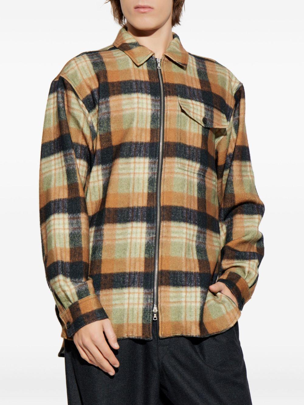 Camicia a quadri con zip in multicolore Dries van noten - uomo 