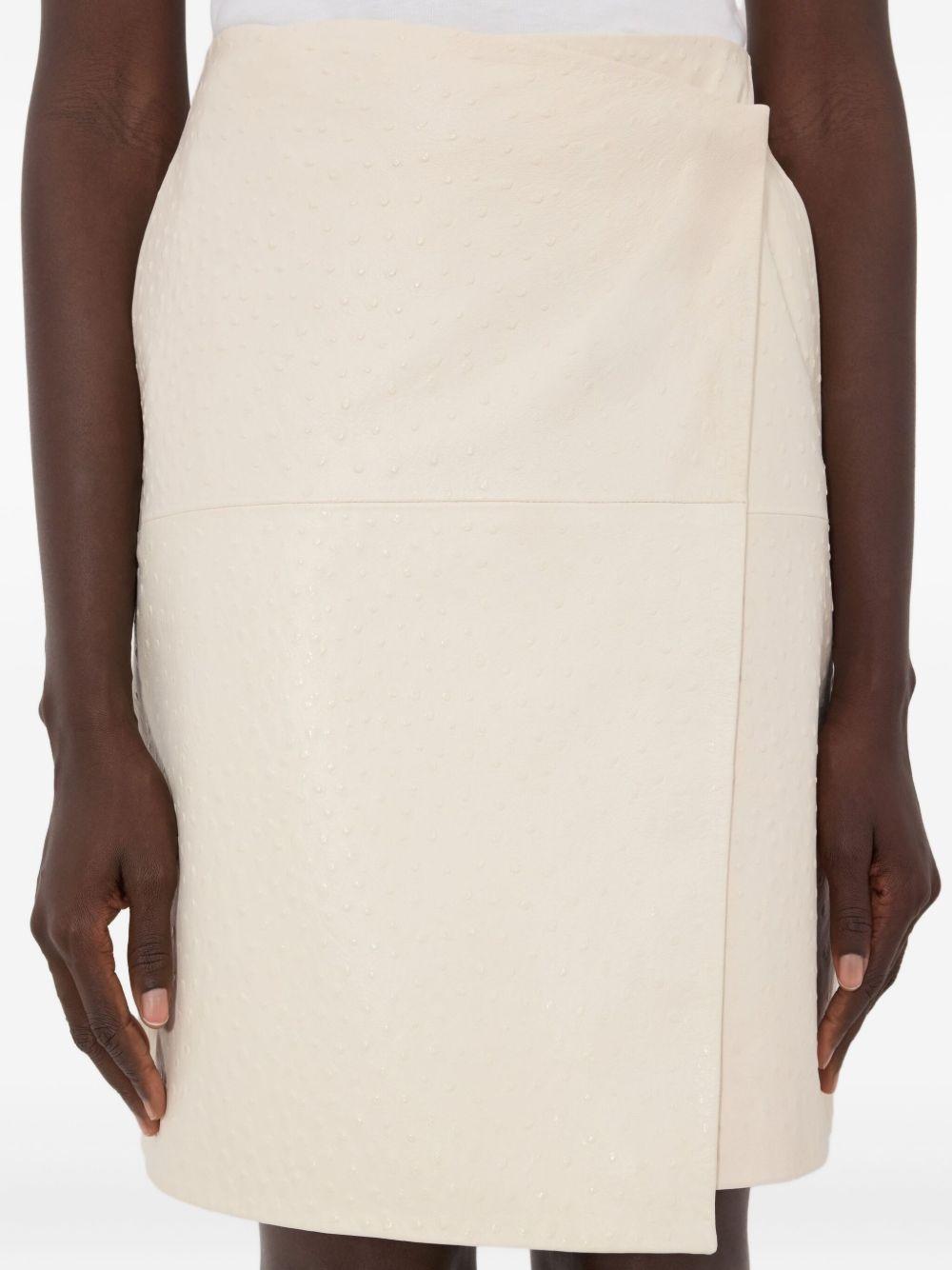 Gonna midi gora in pelle bianco Loulou de saison - donna 
