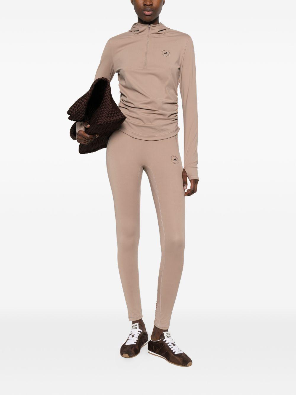 Leggings arricciati con vita alta in rosa Adidas by Stella Mc Mcartney - donna 