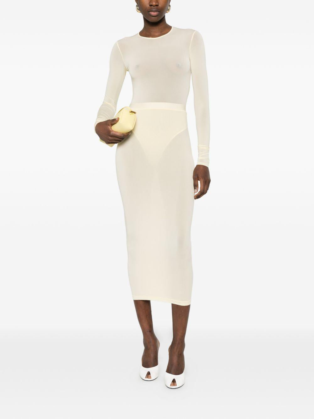 Body semi trasparente in beige Wardrobe.Nyc - donna 