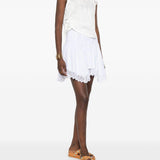Minigonna a balze con bordi in pizzo in bianco Charo ruiz ibiza 1989 - donna 