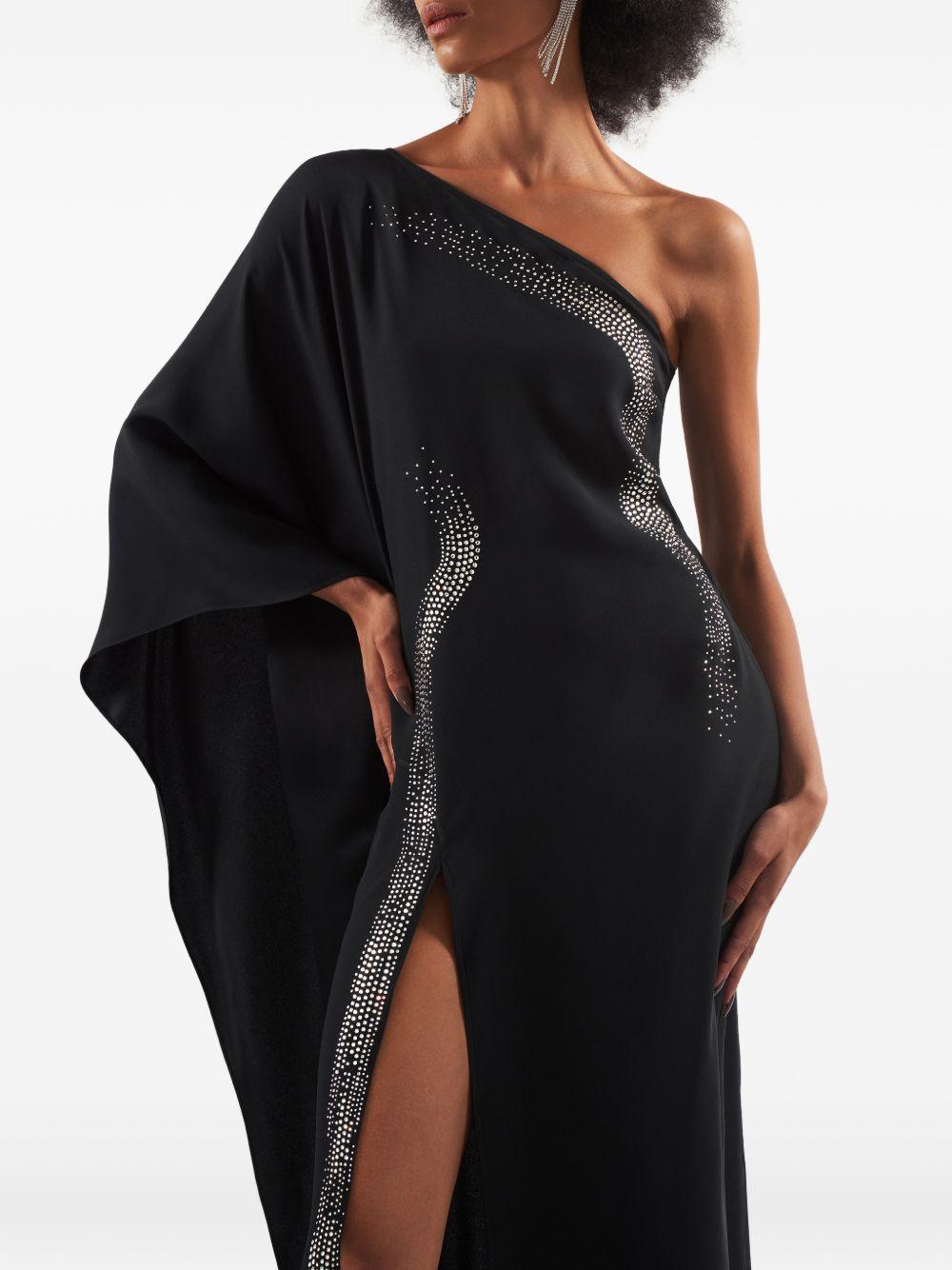 Abito lungo con cristalli palladio in nero Taller marmo - donna 