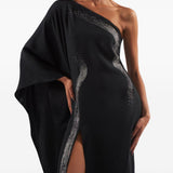 Abito lungo con cristalli palladio in nero Taller marmo - donna 