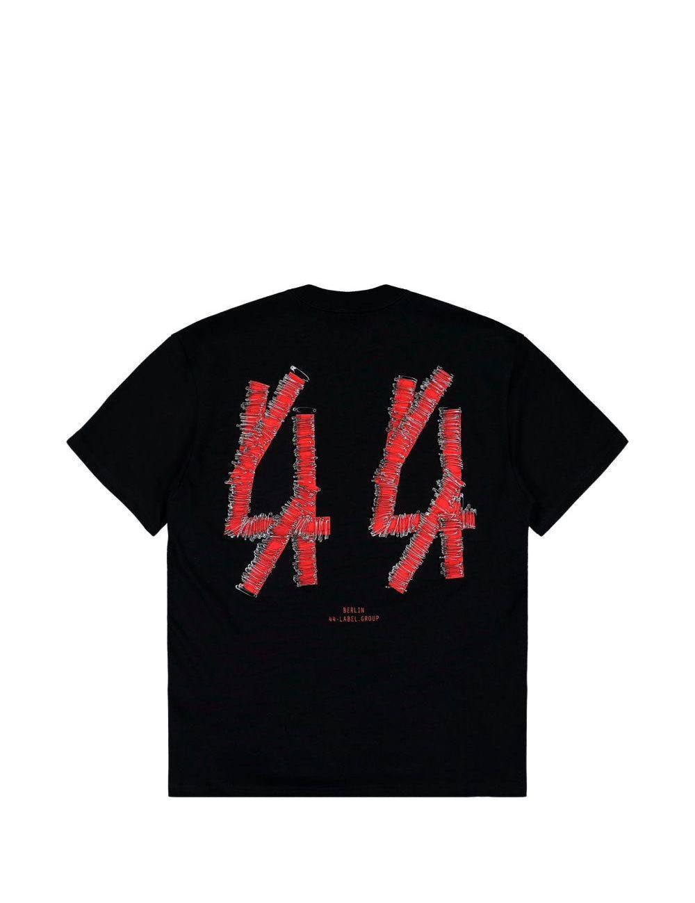 T-shirt con stampa grafica in nero 44 label group - uomo 