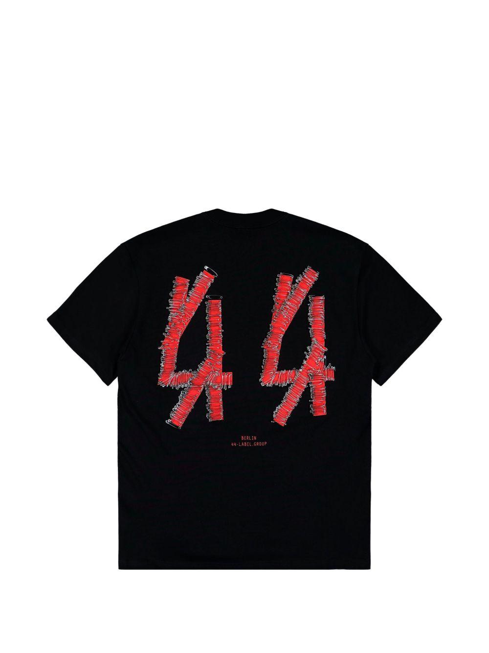 T-shirt con stampa grafica in nero 44 label group - uomo 