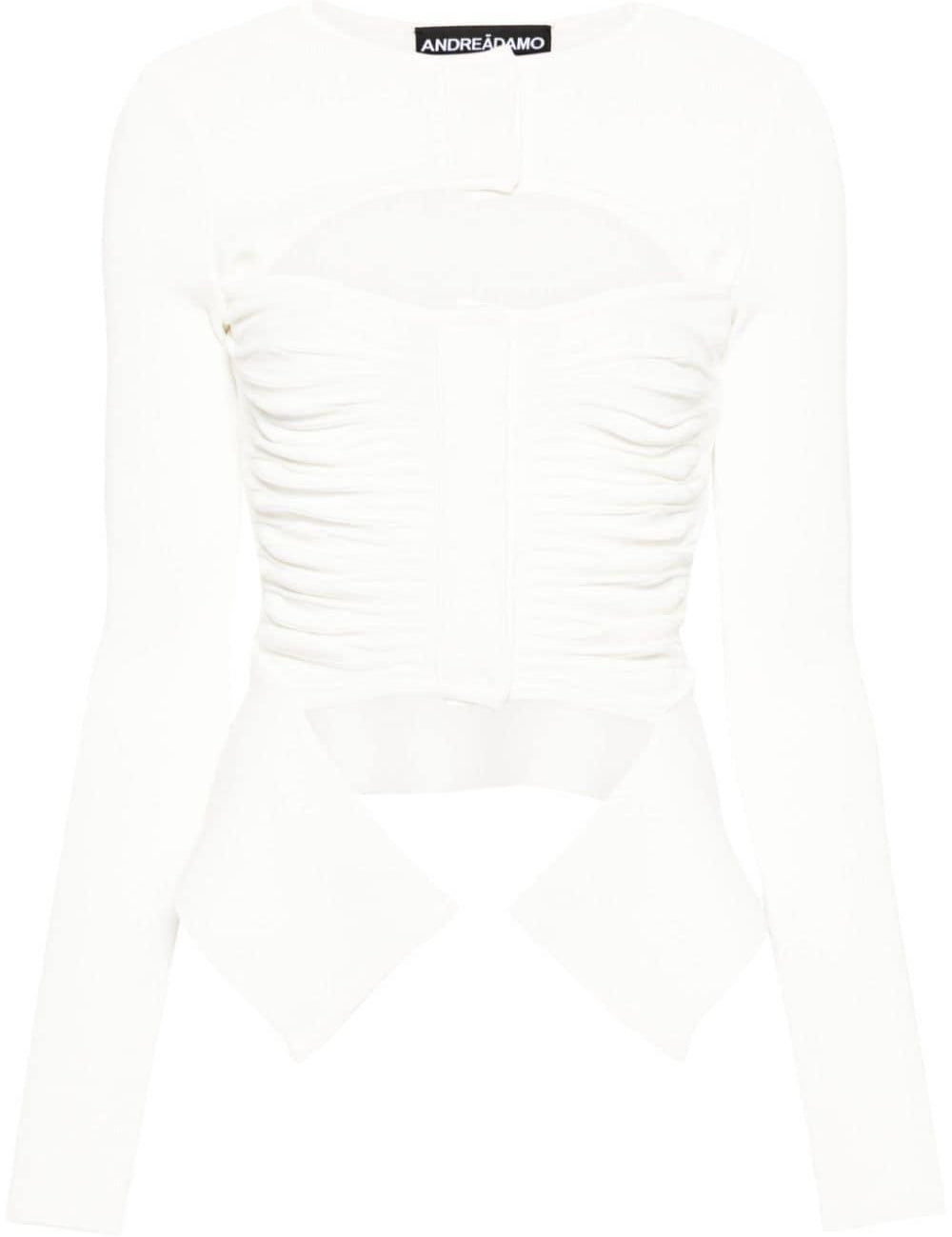 Top con dettagli cut-out in bianco - donna 