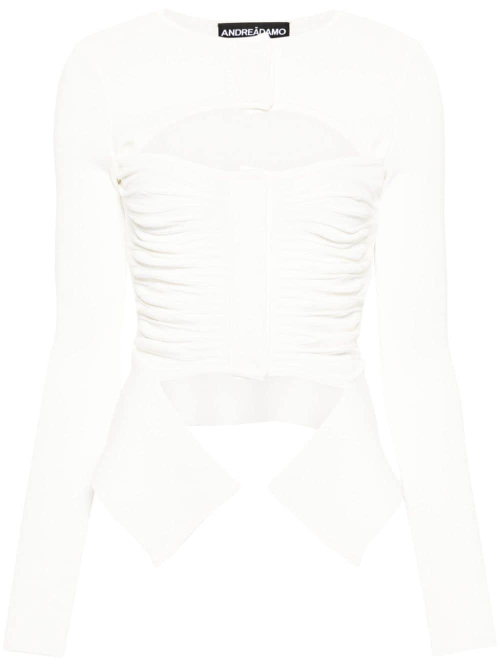 Top con dettagli cut-out in bianco - donna 
