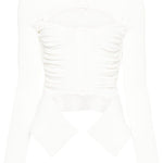 Top con dettagli cut-out in bianco - donna 