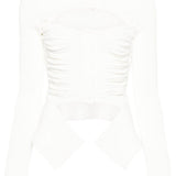 Top con dettagli cut-out in bianco - donna 
