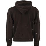 Felpa con logo ricamato a schizzi di vernice in marrone Carhartt wip - uomo 