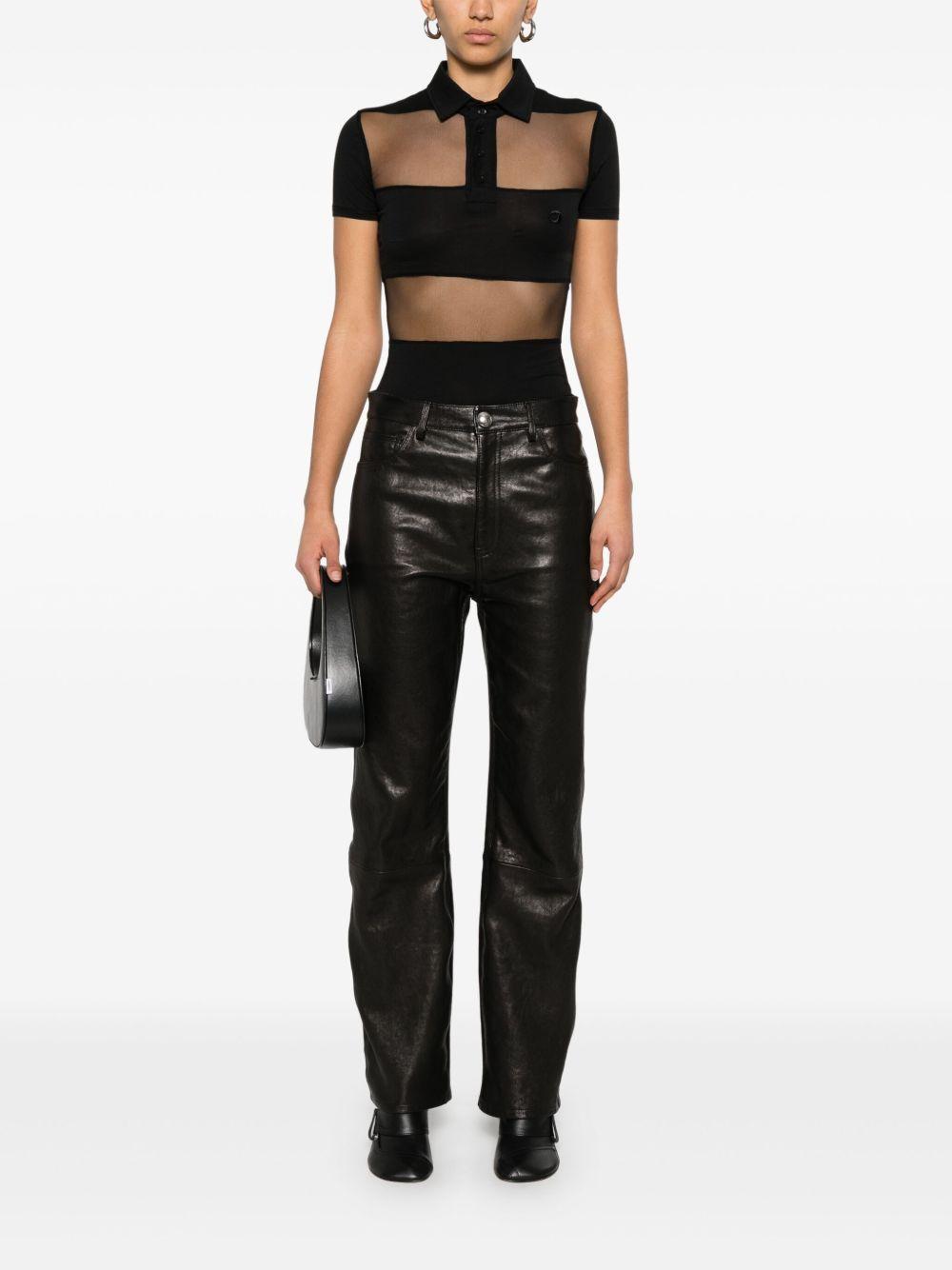 Polo semi trasparente a righe in nero Coperni - donna 