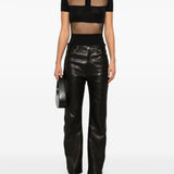Polo semi trasparente a righe in nero Coperni - donna 