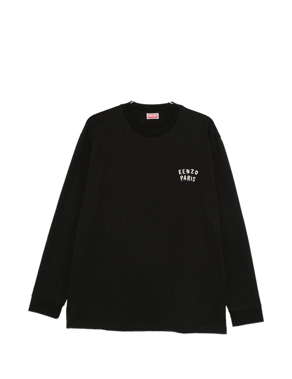 T-shirt a maniche lunghe con logo in nero Kenzo - uomo 