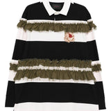 Polo a righe con ruches in bianco e nero Simone rocha - donna 