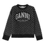 Maglione a pois in nero Ganni - donna 