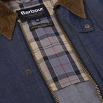 Giacca denim con colletto a coste in blu e marrone Barbour - uomo 