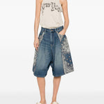 Shorts jesse con bandana e applicazioni in blu R13 - donna 