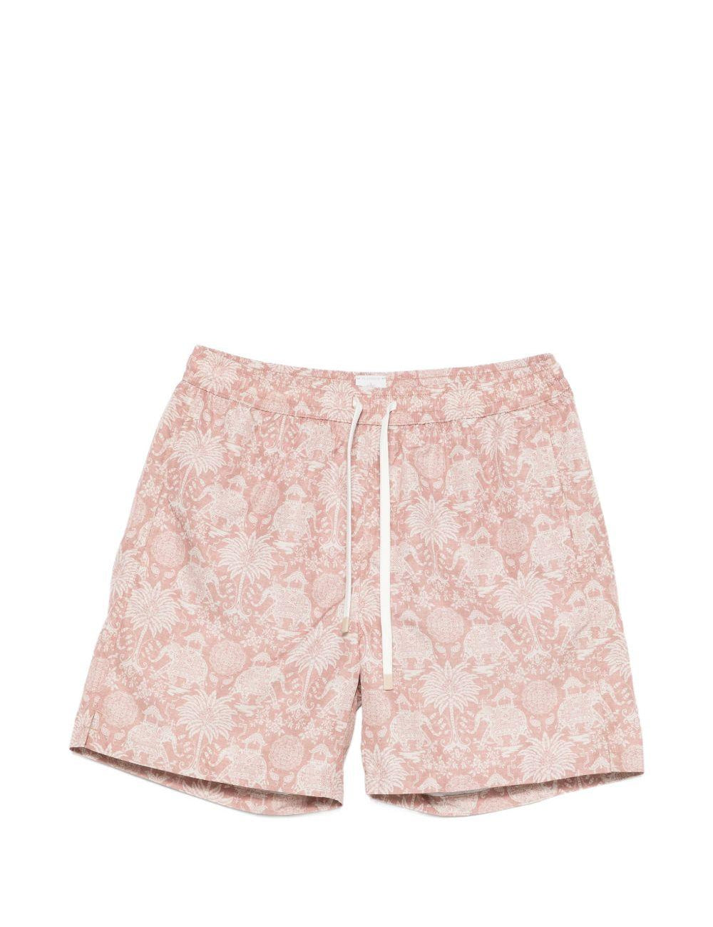 Pantaloncini da bagno con coulisse stampati in rosa Eleventy - uomo 