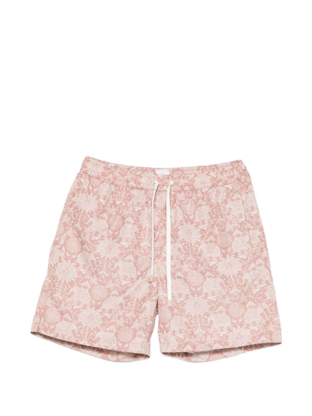 Pantaloncini da bagno con coulisse stampati in rosa Eleventy - uomo 