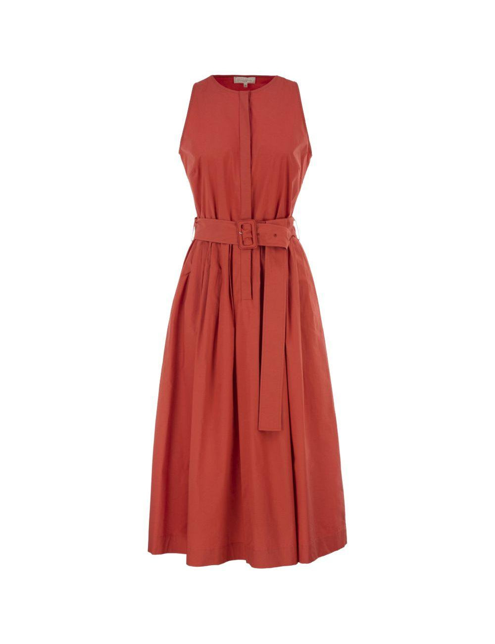 Abito midi con cintura in rosso Antonelli - donna 