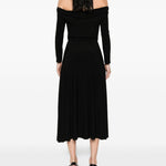 Abito midi a maniche lunghe con spalle scoperte in nero Norma kamali - donna 
