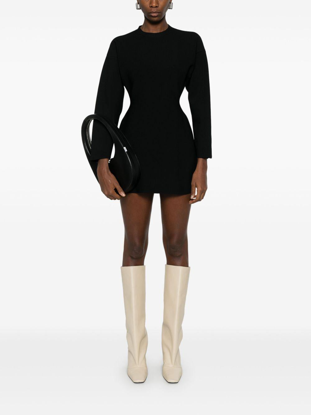 Abito mini a manice lunghe Power in nero Wardrobe.Nyc - donna 