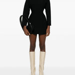 Abito mini a manice lunghe Power in nero Wardrobe.Nyc - donna 