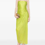 Abito midi senza spalline ruby in verde Maria lucia hohan - donna 