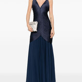 Abito lungo con frange in blu Bless - donna 