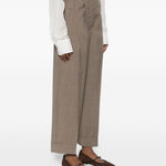 Pantaloni gessati in lana in marrone Maxmara - donna 