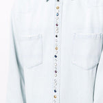 Camicia denim con borchie in celeste Golden goose - uomo 