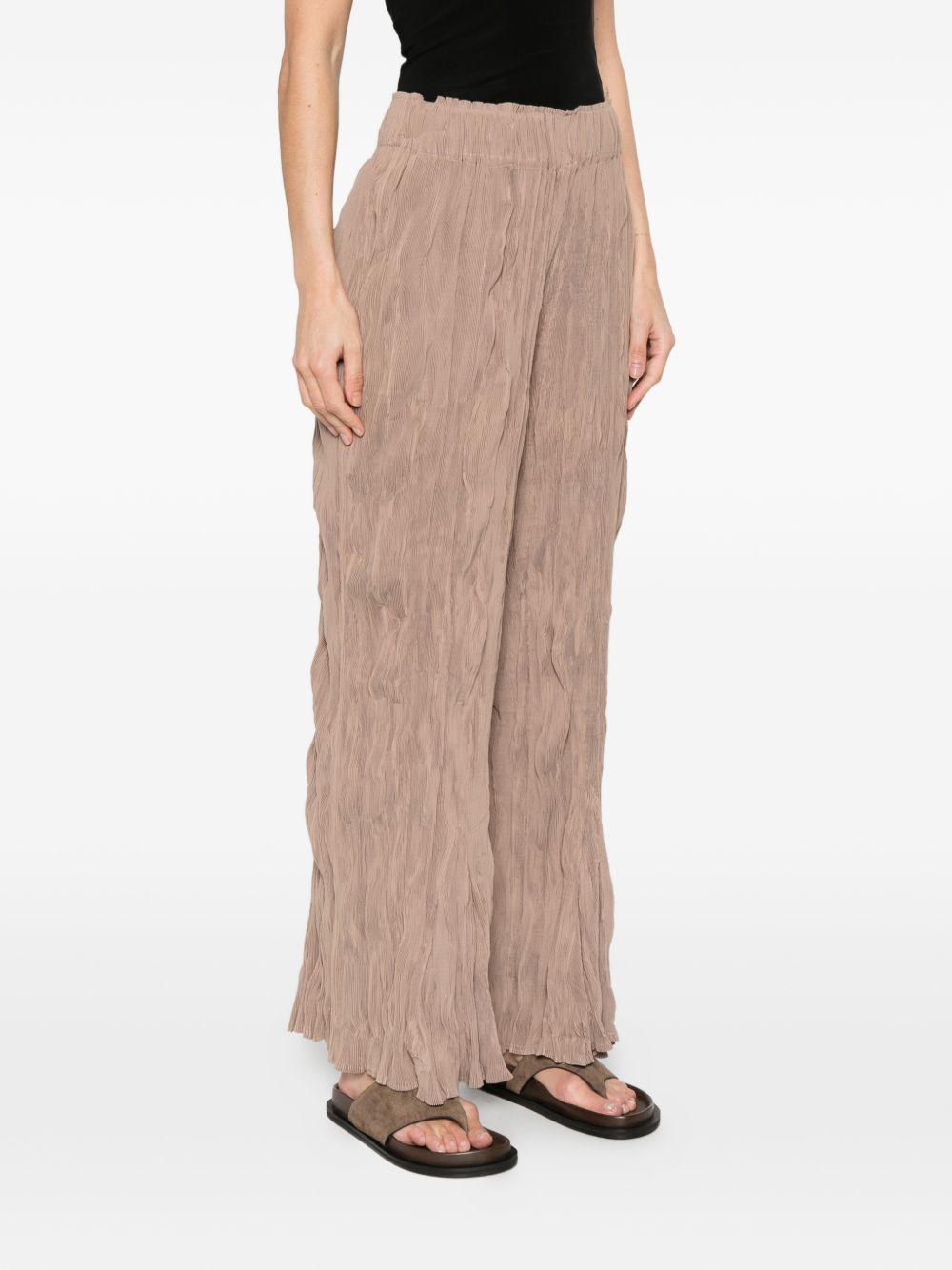 Pantaloni plissettati in marrone gongdid design - donna 