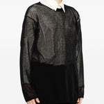 Maglione girocollo con effetto vissuto in nero Yohji yamamoto - uomo 