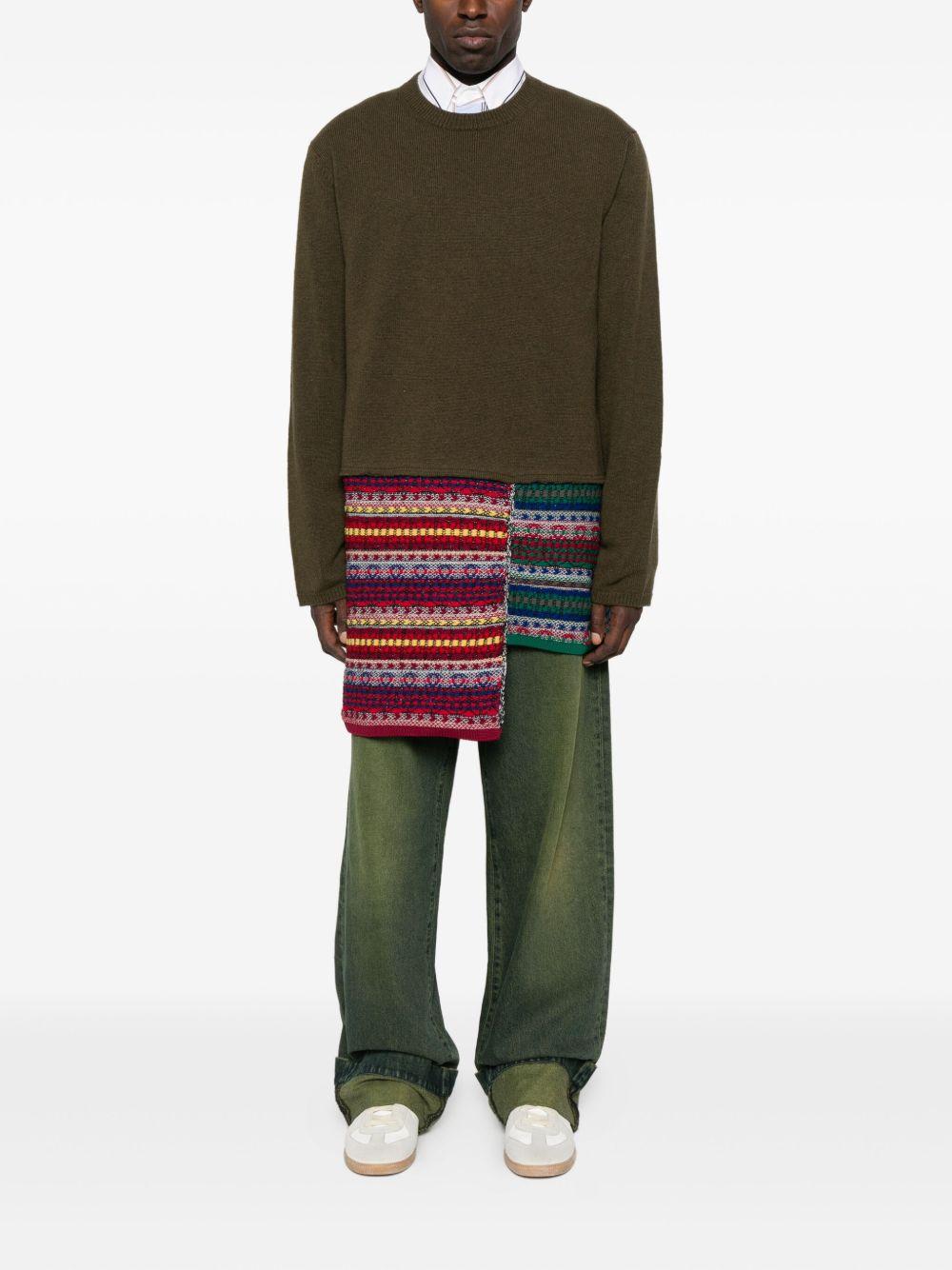 Maglia con patchwork in verde scuro Comme des garcons homme - uomo 
