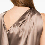 Abito monospalla in raso radura in beige Maxmara pianoforte - donna 