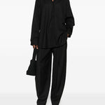 Camicia con collo a punta con bottoni frontali in nero The andamane - donna 